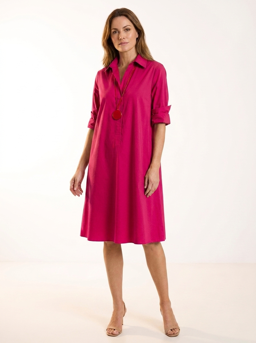 Vestido camisero midi liso | Wilma