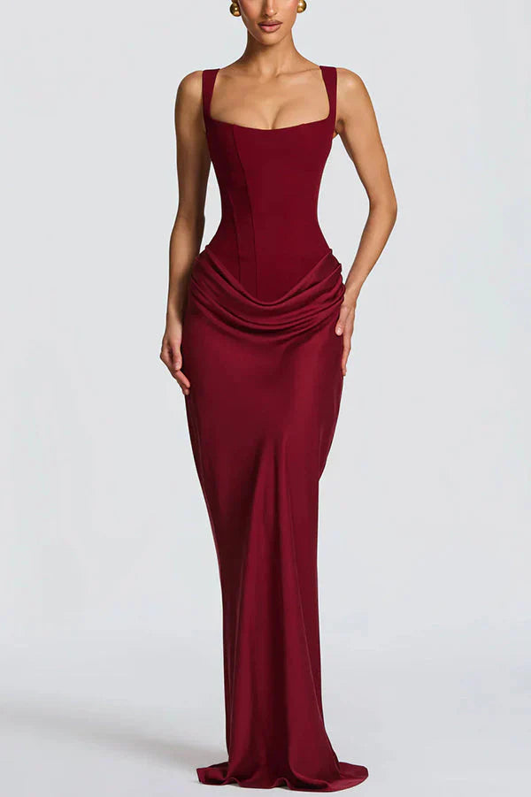 Vestido maxi de escote cuadrado | Leonor